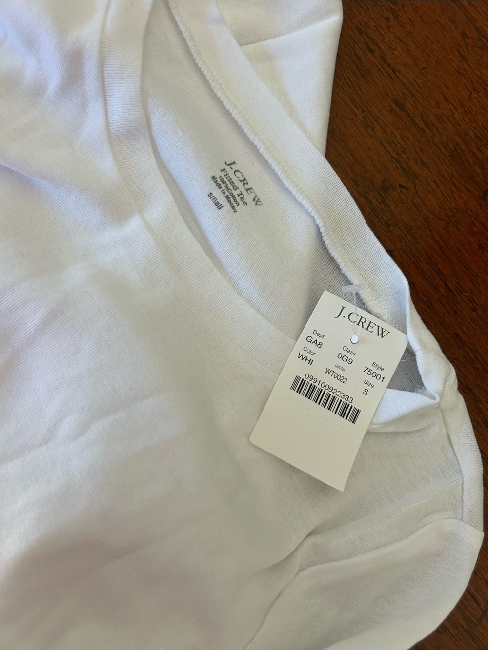 NWT J.Crew White Long Sleeve Fitted Tee Size S